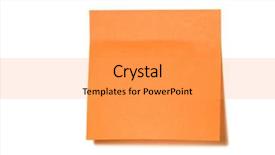  Presentation with self - Colorful PPT layouts enhanced with orange self-adhesive office sticker backdrop and a  colored foreground