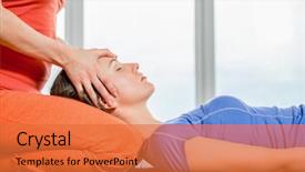  Presentation with girl model - Slides enhanced with orange sinple - close up portrait young beautiful background and a red colored foreground