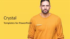  Presentation with simple nature - Audience pleasing presentation consisting of orange sinple - young handsome man over isolated backdrop and a yellow colored foreground