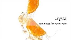  Presentation with orange slice - Colorful slides enhanced with orange slice in juice stream backdrop and a white colored foreground