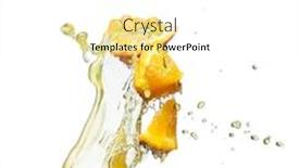  Presentation with orange slice - Slide set featuring orange-slice-in-juice-stream background and a white colored foreground