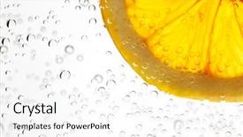  Presentation with orange slice - Colorful presentation enhanced with orange slice in the water backdrop and a white colored foreground