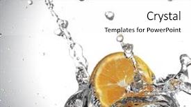  Presentation with orange slice - Beautiful presentation featuring orange slice in water splash backdrop and a  colored foreground