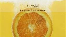  Presentation with orange slice - Colorful theme enhanced with orange slice in water backdrop and a cream colored foreground