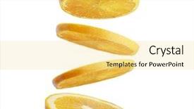  Presentation with orange slice - Cool new presentation with orange slice on white background backdrop and a yellow colored foreground