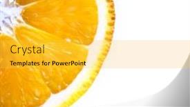  Presentation with orange slice - Beautiful slide set featuring orange slice backdrop and a yellow colored foreground