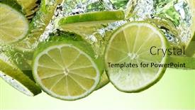  Presentation with underwater - Slide deck having orange-slices-falling-underwater background and a yellow colored foreground