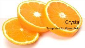  Presentation with orange slice - PPT theme consisting of orange slices isolated on white background and a  colored foreground