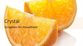  Presentation with orange slice - Beautiful slide deck featuring orange slices isolated backdrop and a yellow colored foreground