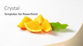  Presentation with orange - Audience pleasing presentation consisting of orange slices on white background backdrop and a white colored foreground