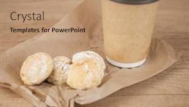  Presentation with snowball - PPT theme with orange-snowball-cookies-with-coffee background and a coral colored foreground