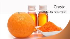  Presentation with spa white orchids black - Amazing PPT theme having orange spa isolated on white background backdrop and a white colored foreground