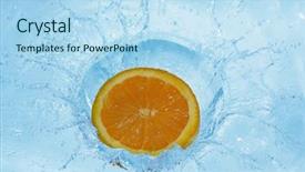  Presentation with splashing - Presentation theme consisting of orange splashing in water background and a light blue colored foreground