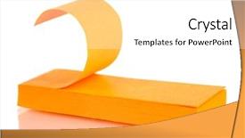  Presentation with note - Cool new slide set with orange sticky notes isolated backdrop and a white colored foreground