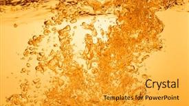  Presentation with summer - Beautiful presentation theme featuring orange summer drink with bubbles backdrop and a gold colored foreground