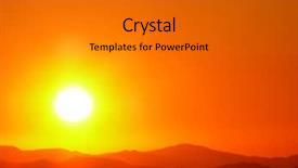  Presentation with sky sun - Audience pleasing presentation theme consisting of orange sun burst glows brightly backdrop and a  colored foreground