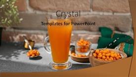  Presentation with sea glass - Slides enhanced with orange-tea-on-transparent-cup background and a coral colored foreground