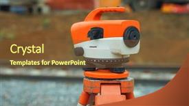  Presentation with theodolite - PPT layouts with orange theodolite geodetic device background and a tawny brown colored foreground