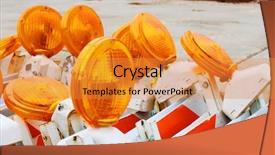  Presentation with traffic - Presentation theme with orange traffic cones background and a gold colored foreground