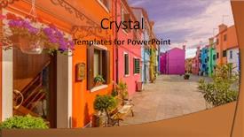  Presentation with venice - Presentation having colorful apartment building in burano background and a red colored foreground