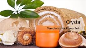  Presentation with orange plant - Beautiful presentation theme featuring orange tube with seashells rose backdrop and a  colored foreground