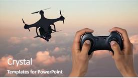  Presentation with drone - Amazing presentation having orange video background - digital composite of man flying backdrop and a coral colored foreground