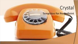  Presentation with telephone - Theme consisting of orange vintage telephone isolated background and a yellow colored foreground