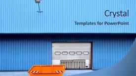  Presentation with construction container - Slide deck having orange waste container in front background and a light gray colored foreground