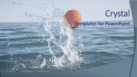  Presentation with water polo - PPT theme enhanced with orange water polo ball background and a  colored foreground