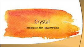  Presentation with watercolor - Colorful PPT theme enhanced with orange watercolor brush strokes backdrop and a yellow colored foreground