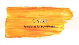  Presentation with abstract watercolor - Beautiful presentation theme featuring orange watercolor brush strokes backdrop and a yellow colored foreground