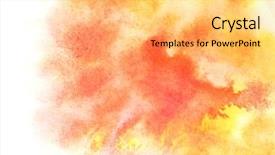  Presentation with abstract watercolor - Beautiful slide deck featuring orange watercolor stains with isolated backdrop and a yellow colored foreground