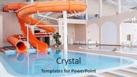  Presentation with orange - Cool new theme with orange waterslide indoor pool backdrop and a light blue colored foreground