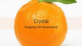  Presentation with orange fruit - Slide set enhanced with orange with leaf on white background and a gold colored foreground