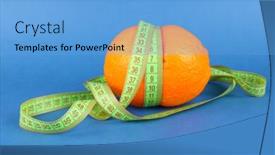 Presentation with color orange - Cool new PPT theme with orange with measuring tape on color background backdrop and a light blue colored foreground