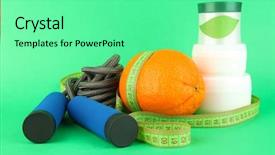  Presentation with color orange - Beautiful presentation theme featuring orange with measuring tape and body cream on color background backdrop and a seafoam green colored foreground