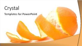  Presentation with orange peel isolated - Audience pleasing presentation design consisting of orange with peeled spiral skin backdrop and a white colored foreground