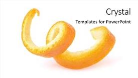  Presentation with orange peel isolated - Colorful presentation theme enhanced with orange zest spiral isolated backdrop and a white colored foreground