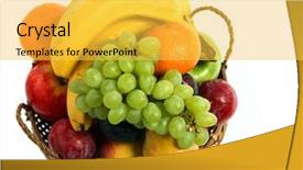  Presentation with japanese new year above view - Audience pleasing PPT theme consisting of oranges apples - basket of fruit viewed backdrop and a yellow colored foreground