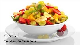  Presentation with berries - Amazing PPT layouts having oranges apples - bowl with fresh fruits salad backdrop and a light gray colored foreground