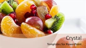  Presentation with healthy breakfast - Slide deck enhanced with wood background street food background and a gray colored foreground