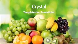  Presentation with fruits - Amazing PPT theme having oranges apples - ripe juicy fruits on wooden backdrop and a  colored foreground