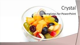  Presentation with fresh fruits salad on white - Presentation theme with oranges apples - salad with fresh fruits background and a white colored foreground