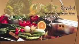  Presentation with fresh fruits vegetables heart - Amazing presentation theme having oranges apples - vegetables and fruits backdrop and a  colored foreground