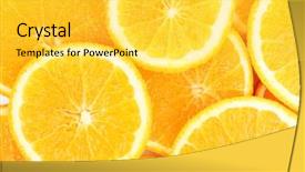  Presentation with orange slice - Amazing PPT theme having oranges close up backdrop and a yellow colored foreground