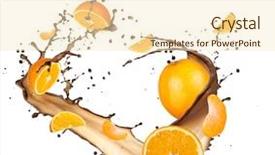  Presentation with chocolate splash - Amazing presentation design having oranges in chocolate splash isolated backdrop and a cream colored foreground