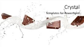  Presentation with milk splash - Colorful presentation design enhanced with oranges in milk splash isolated backdrop and a white colored foreground