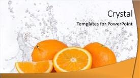  Presentation with blue orange white - Presentation with oranges with water splashes background and a sky blue colored foreground