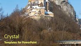  Presentation with region - Theme having orava-castle-winter-landscape-orava background and a tawny brown colored foreground