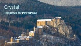  Presentation with region - Beautiful slides featuring orava-castle-winter-landscape-orava backdrop and a ocean colored foreground